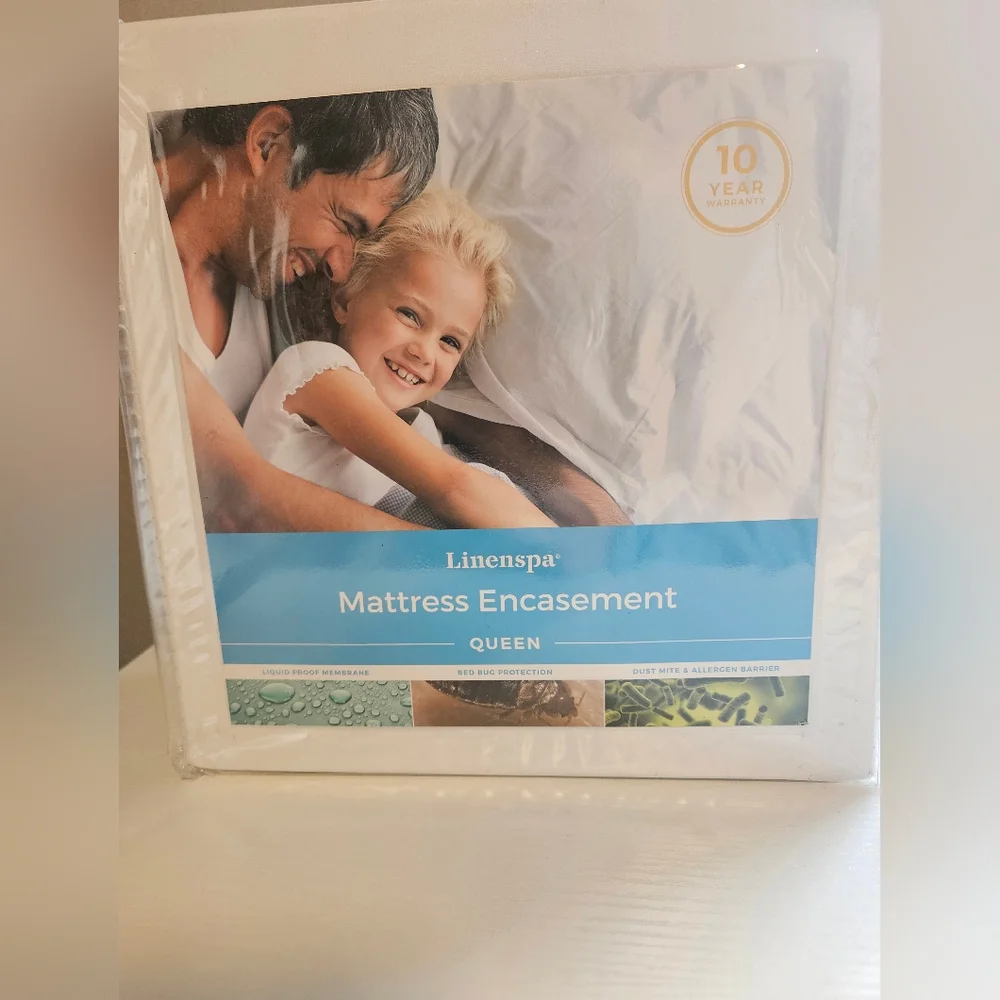 White Mattress Cover Encasement - Queen